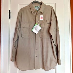 NWT Bug Repel ExOfficio Shirt Mens Large Vented Button Down - Hiking Outdoors